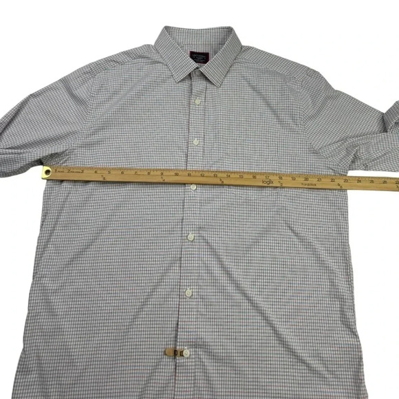 UNTUCKit Russell Slim Fit Shirt Button Up Long Sleeve Blue Red Stretch - Picture 9 of 10